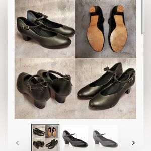 NWOB Capezio 1.5” Heel Character Shoes Black #550 Sz 9N